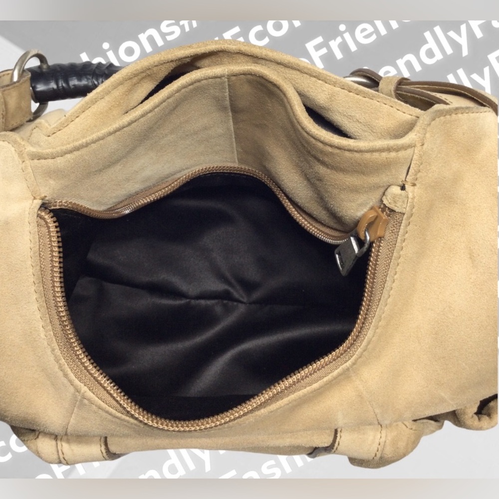 YVES SAINT LAURENT BEIGE LEATHER MOMBASA BAG - Picture 8 of 9